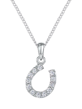 John Lewis Jools by Jenny Brown Sterling Silver Cubic Zirconia Small Horseshoe Pendant Necklace- Buy online at McGrocer