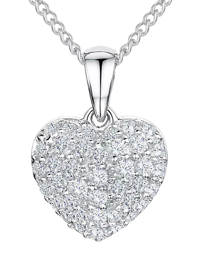 John Lewis Jools by Jenny Brown Small Pave Heart Pendant Necklace Silver- Buy online at McGrocer