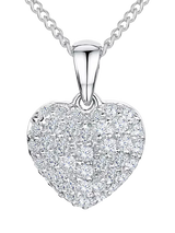 John Lewis Jools by Jenny Brown Small Pave Heart Pendant Necklace Silver- Buy online at McGrocer