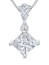 John Lewis Jools by Jenny Brown Square Solitaire Pendant Necklace, Silver- Buy online at McGrocer