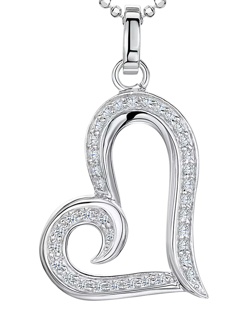 Jools by Jenny Brown heart pendant necklace, silver - British product