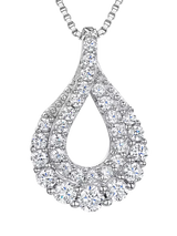 John Lewis Jools by Jenny Brown Teardrop Twist Pave Pendant Necklace, Silver- Buy online at McGrocer