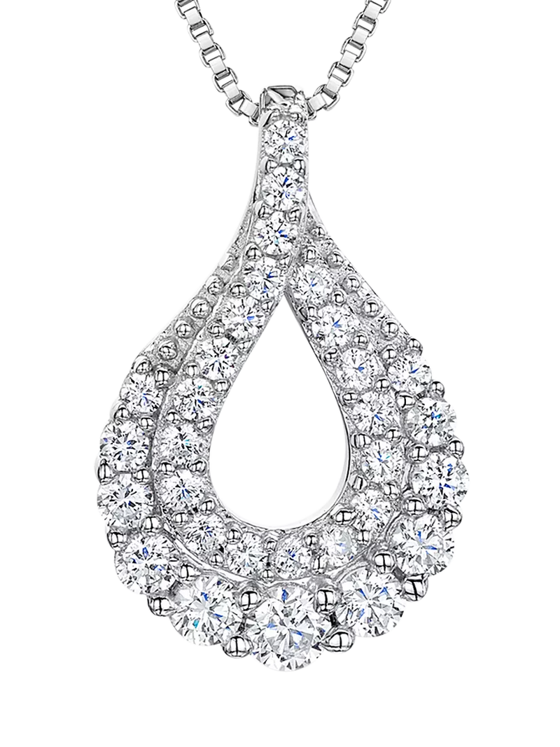 Jools by Jenny Brown teardrop pendant necklace with cubic zirconia (British brand)