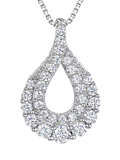 Jools by Jenny Brown teardrop pendant necklace with cubic zirconia (British brand)