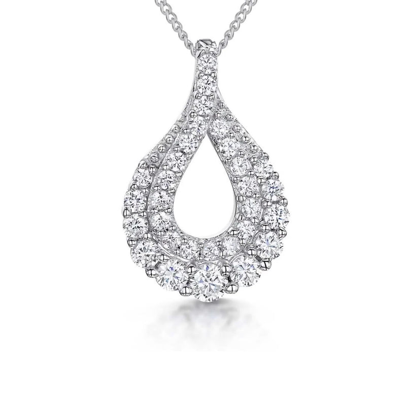 Jools by Jenny Brown teardrop pendant necklace with cubic zirconia (British brand)