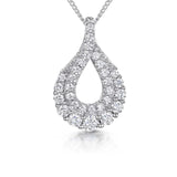 Jools by Jenny Brown teardrop pendant necklace with cubic zirconia (British brand)
