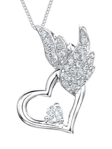 John Lewis Jools by Jenny Brown Winged Heart Pendant Necklace, Sterling Silver, 41-46cm Adjustable Chain- Buy online at McGrocer
