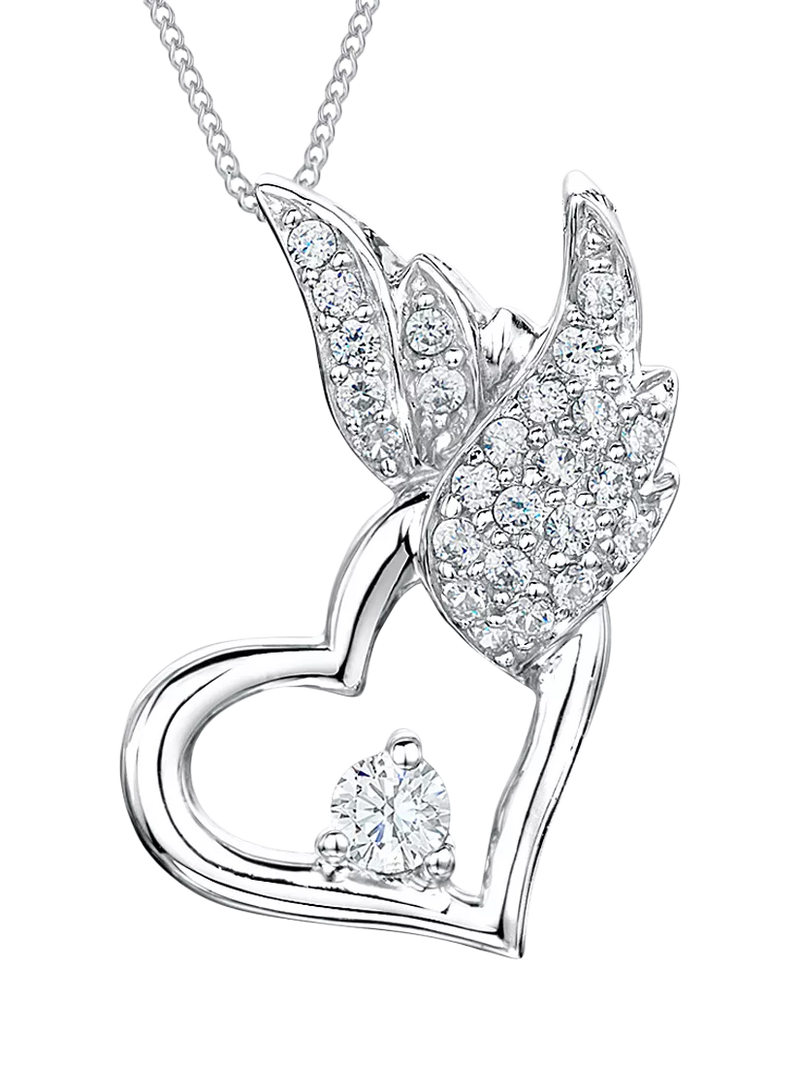 Jools by Jenny Brown silver winged heart pendant necklace (British brand)