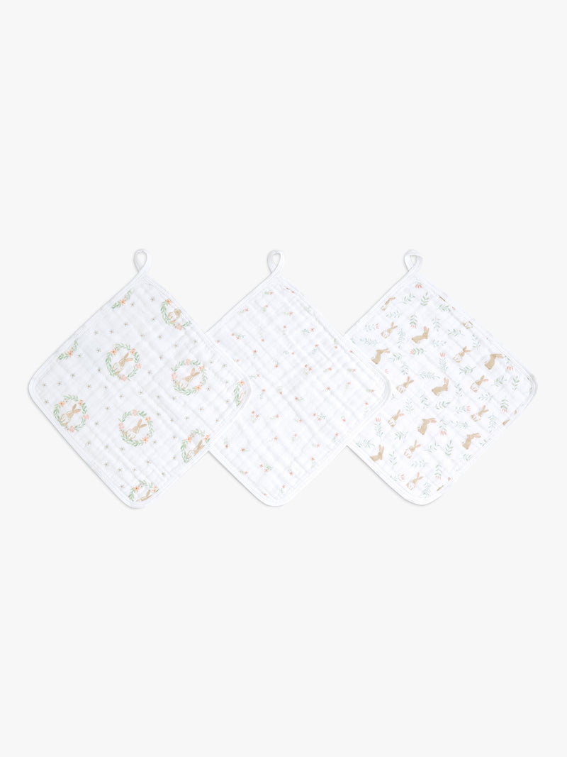 Soft 100% Cotton Muslin Washcloths Pack of 3