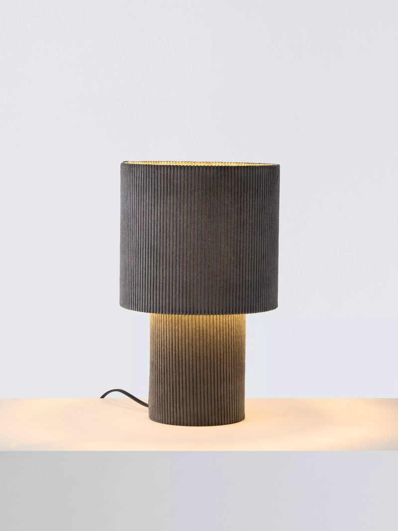 John Lewis Isaac Corduroy Table Lamp, Grey
