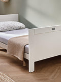 Silver Cross cot to toddler bed set with double wardrobe and three-drawer dresser in white (British brand)