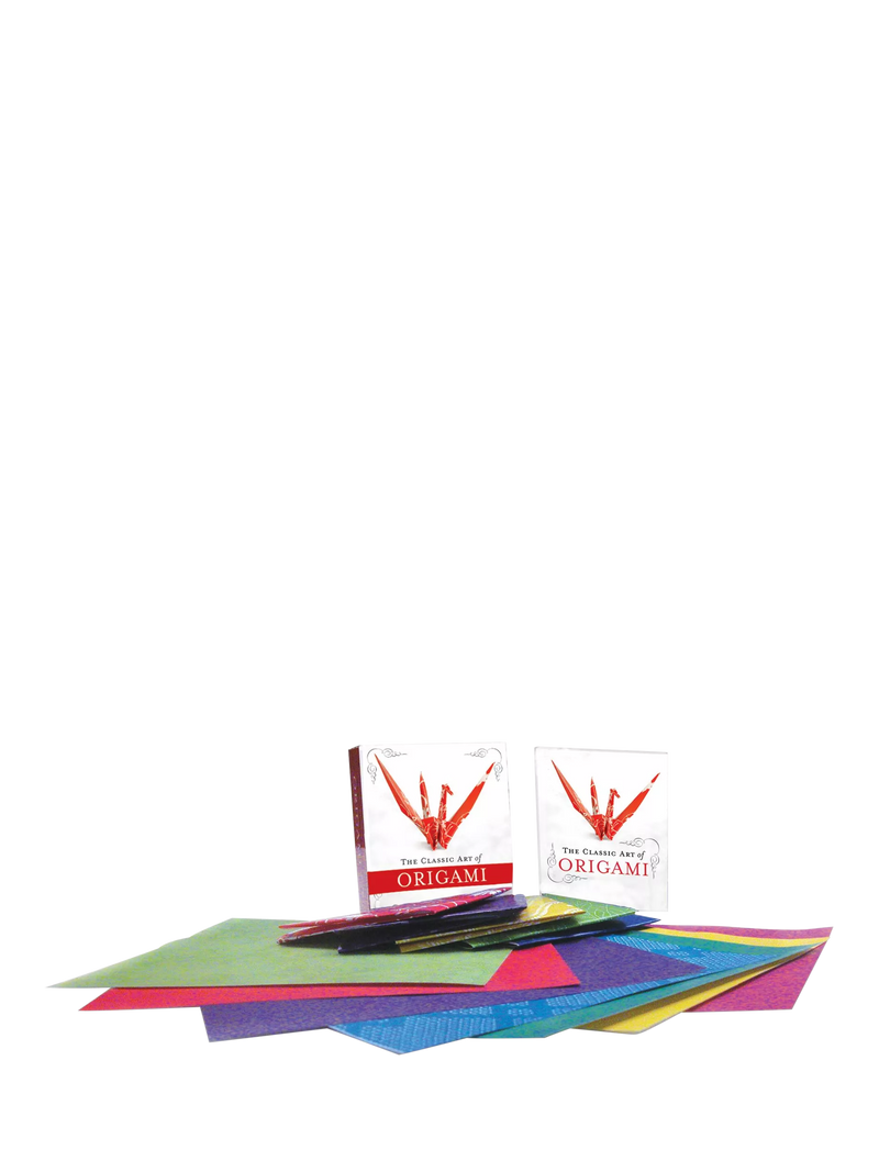 Hachette Book Group travel-size origami kit with colorful paper and instructions, UK version