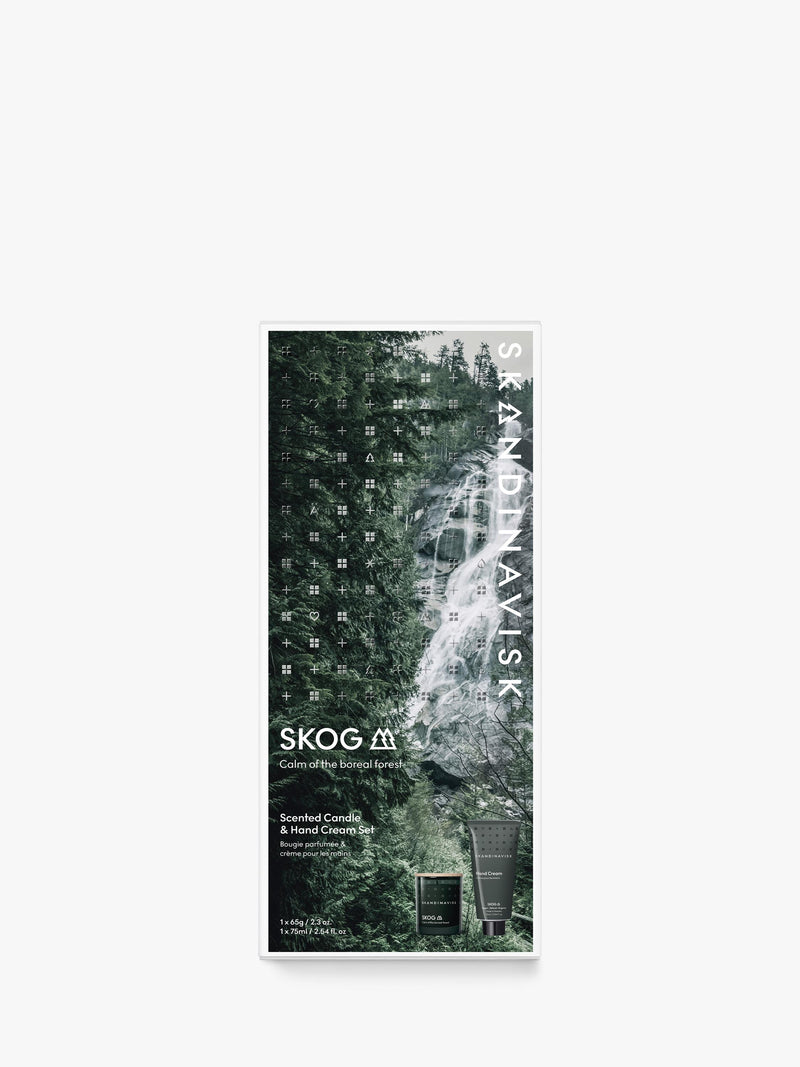 SKANDINAVISK Skog scented candle and hand cream gift set (British brand)