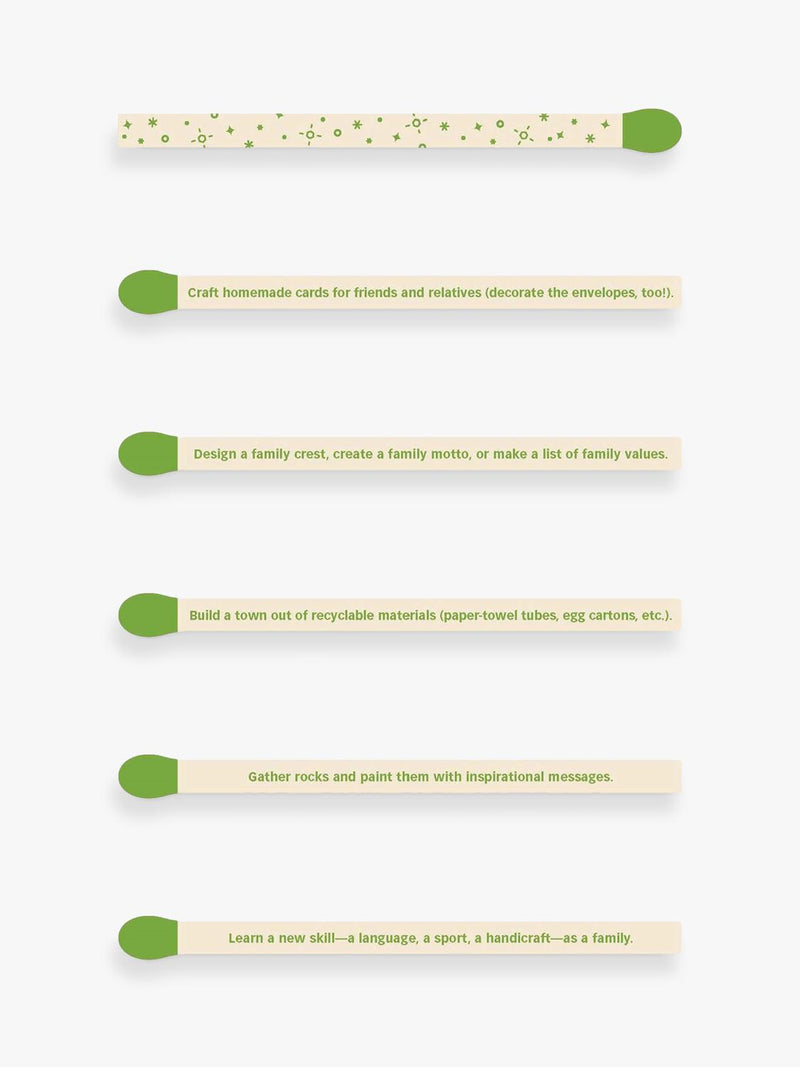 Chronicle Books creativity matchbox with 50 activity prompts - British product