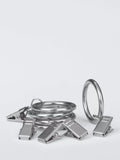 John Lewis 16/19mm Spare Rings with Clips Pack of 10, Brushed Nickel