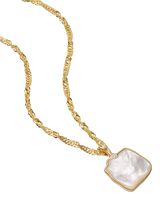John Lewis Daisy London Mother of Pearl Pendant Necklace, Gold, 45.7cm- Buy online at McGrocer