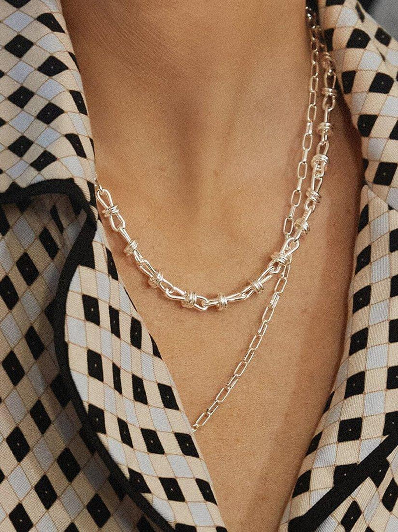 Daisy London silver knot chain necklace, UK version