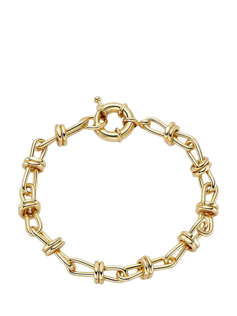 Daisy London gold knot chain bracelet 175mm, imported from the UK