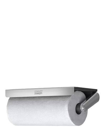 John Lewis Joseph Joseph Under Shelf Kitchen Roll Holder, Brushed Steel- Buy online at McGrocer