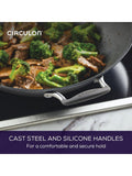 Circulon ScratchDefense non stick wok with lid, grey, imported from the UK