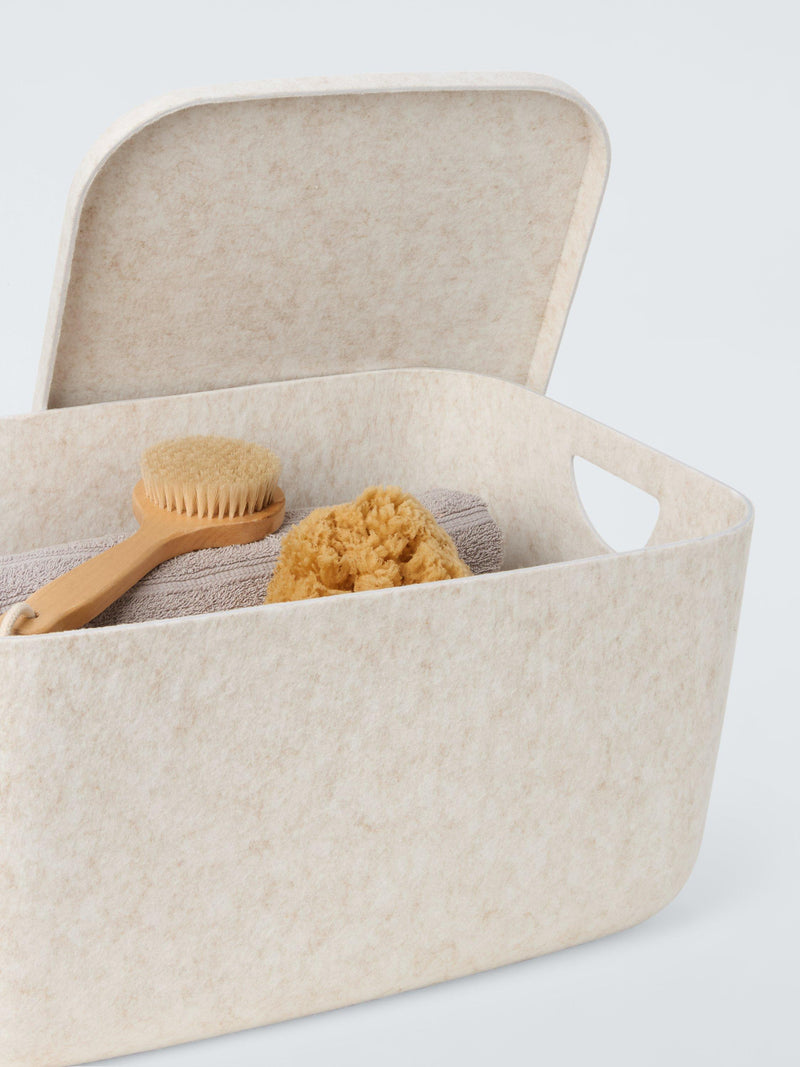 John Lewis lidded felt storage box ecru, UK version