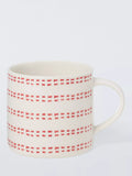 John Lewis X Deliciously Ella stoneware striped mug red 300ml (British brand)