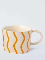 John Lewis John Lewis Hand Painted Wiggle Stoneware Mug Orange 300ml- Buy online at McGrocer