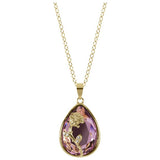 Disney pendant necklace gold plated pink crystal 3D rose 45cm, imported from the UK