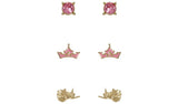 Disney multicoloured crystal stud earrings set of 3, imported from the UK