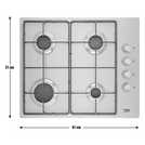 Beko stainless steel gas hob 60cm - British product