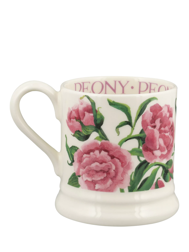 Emma Bridgewater earthenware mug pink peony floral 300ml - British product