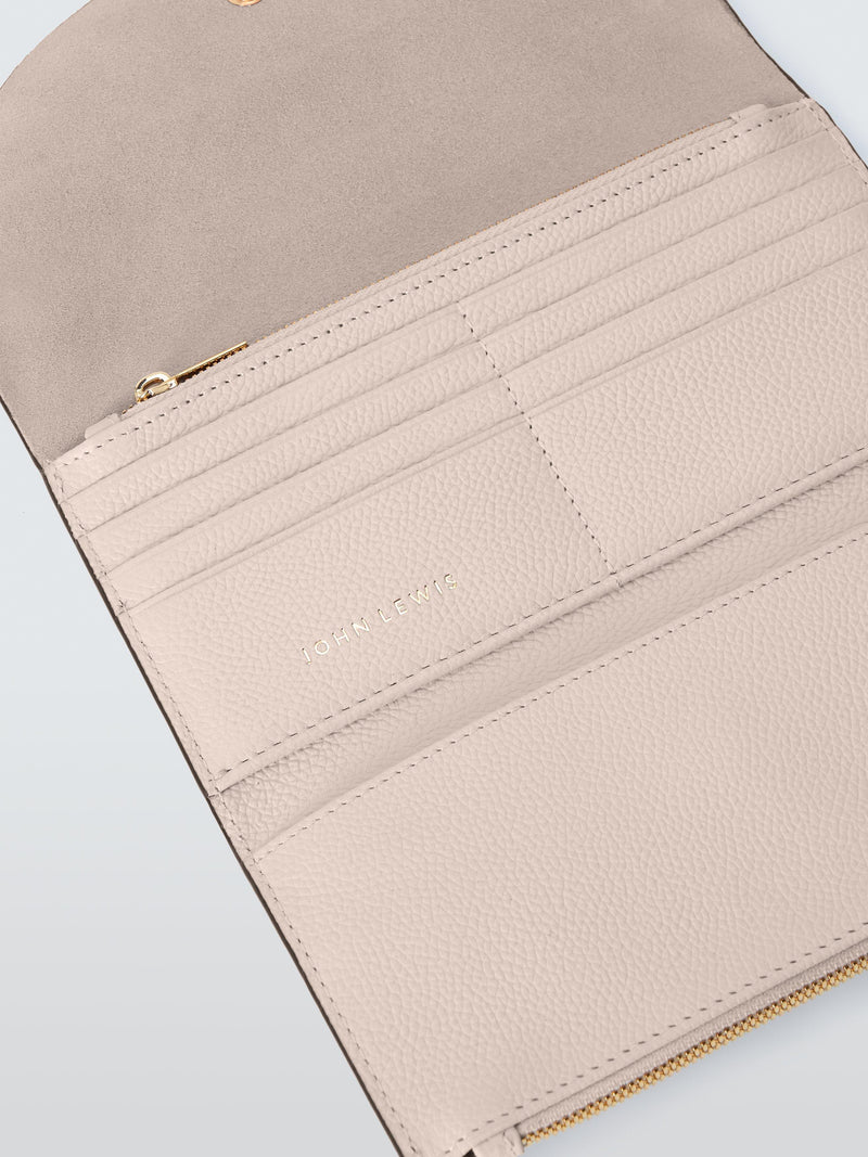 John Lewis Ara leather flapover purse with card slots - British product