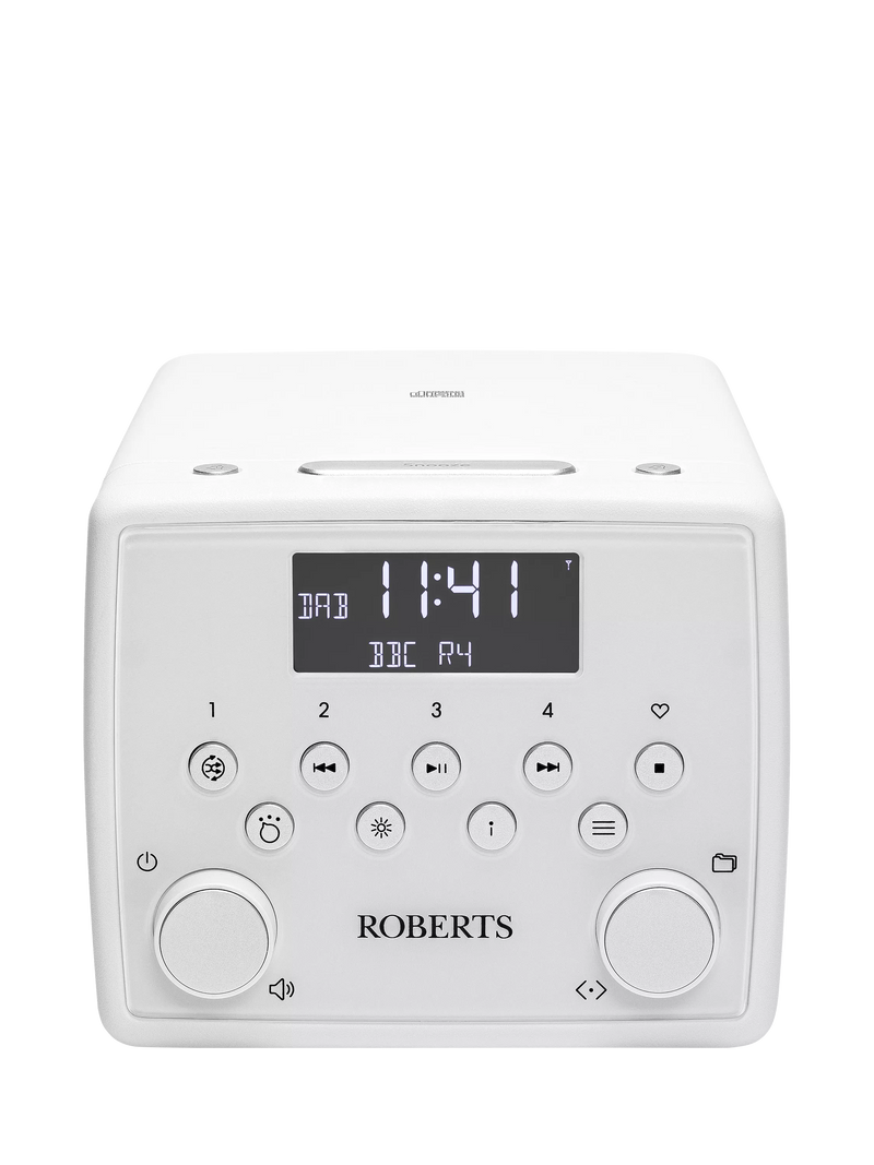 Roberts Sound49 DAB/DAB+/FM/CD Bluetooth Clock Radio, White