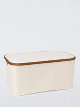 John Lewis John Lewis Bamboo Rim Lidded Storage Basket, H25 x W53.4 x D33cm- Buy online at McGrocer