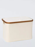 John Lewis bamboo rim lidded storage basket H25xW38xD26cm - British product