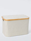 John Lewis Bamboo Rim Lidded Storage Basket, H25 x W38 x D26cm