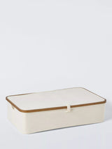 John Lewis John Lewis Bamboo Rim Lidded Underbed Storage Basket, H19 x W76 x D45cm- Buy online at McGrocer
