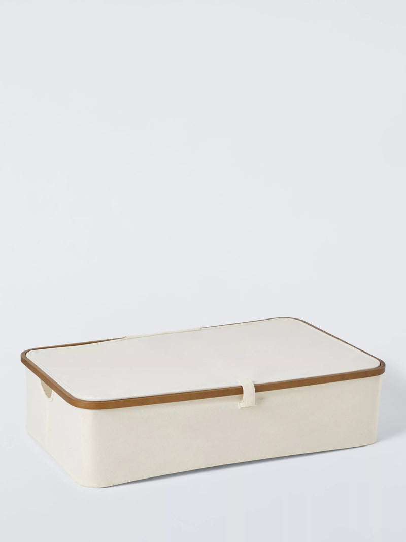 John Lewis bamboo lidded underbed storage basket H19cm (British brand)