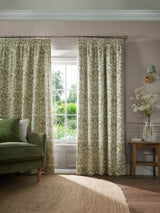 John Lewis William Morris At Home Sunflower Pair Blackout Lined Pencil Pleat Curtains, Dark Olive, 168cm x 137cm- Buy online at McGrocer