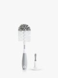 Munchkin grey bristle baby bottle brush with teat brush and suction base, imported from the UK