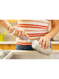 Munchkin grey bristle baby bottle brush with teat brush and suction base, imported from the UK