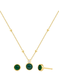 LARNAUTI gold plated onyx jewellery set - British product