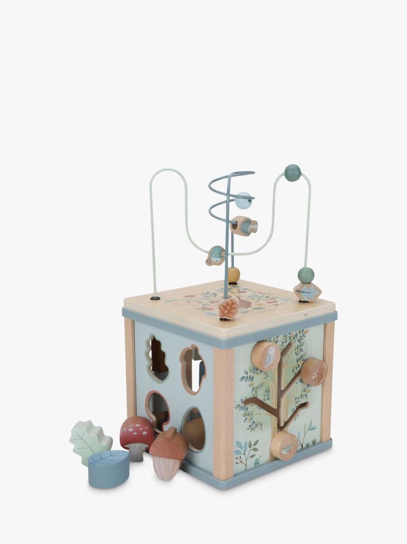 Forest Themed Activity Cube with Shape Sorter and Bead Maze Toy