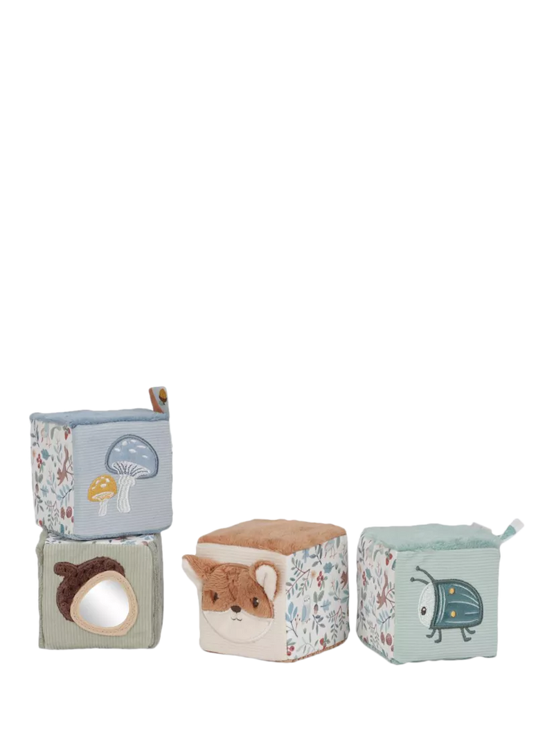 Soft Activity Cubes Set of 4 with Multi-Sensory Features for Babies