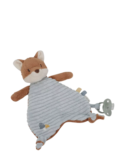 Waldtiere Fuchs Kuscheltuch mit weichem Stoff und Schnullerbefestigung