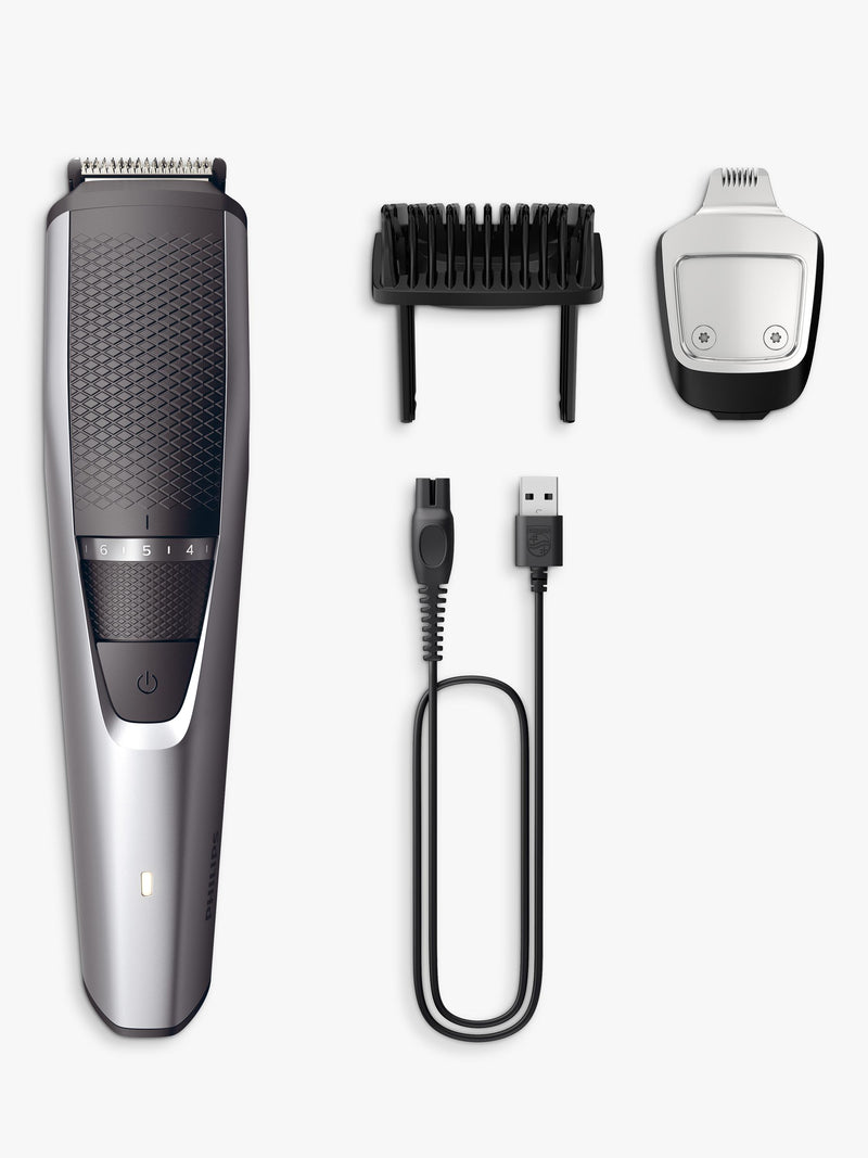 Philips beard trimmer with self-sharpening blades and lift and trim technology, imported from the UK