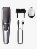Philips beard trimmer with self-sharpening blades and lift and trim technology, imported from the UK