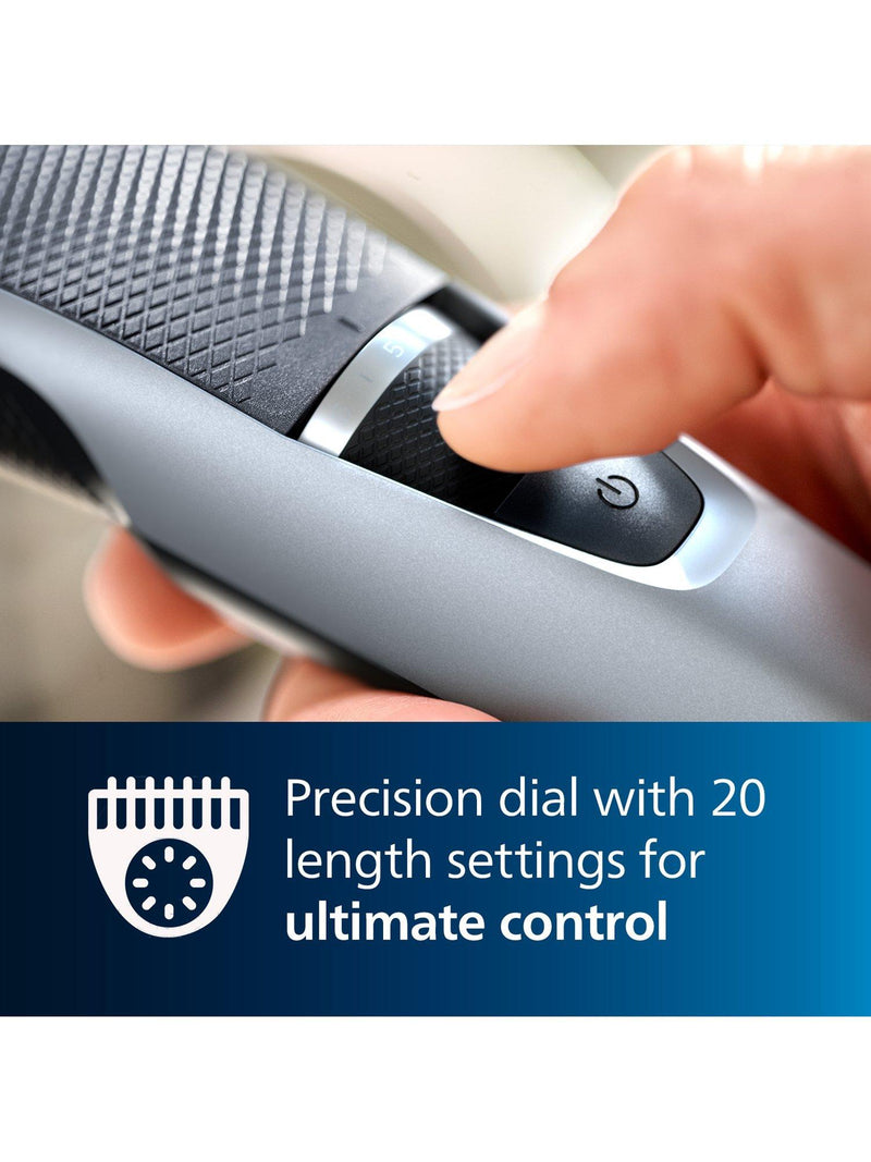 Philips beard trimmer with self-sharpening blades and lift and trim technology, imported from the UK