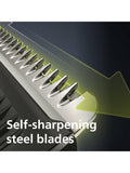 Philips beard trimmer with self-sharpening blades and lift and trim technology, imported from the UK