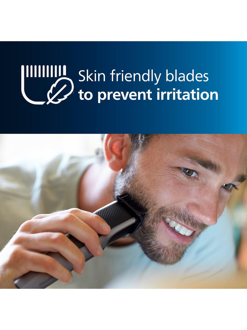 Philips beard trimmer with self-sharpening blades and lift and trim technology, imported from the UK